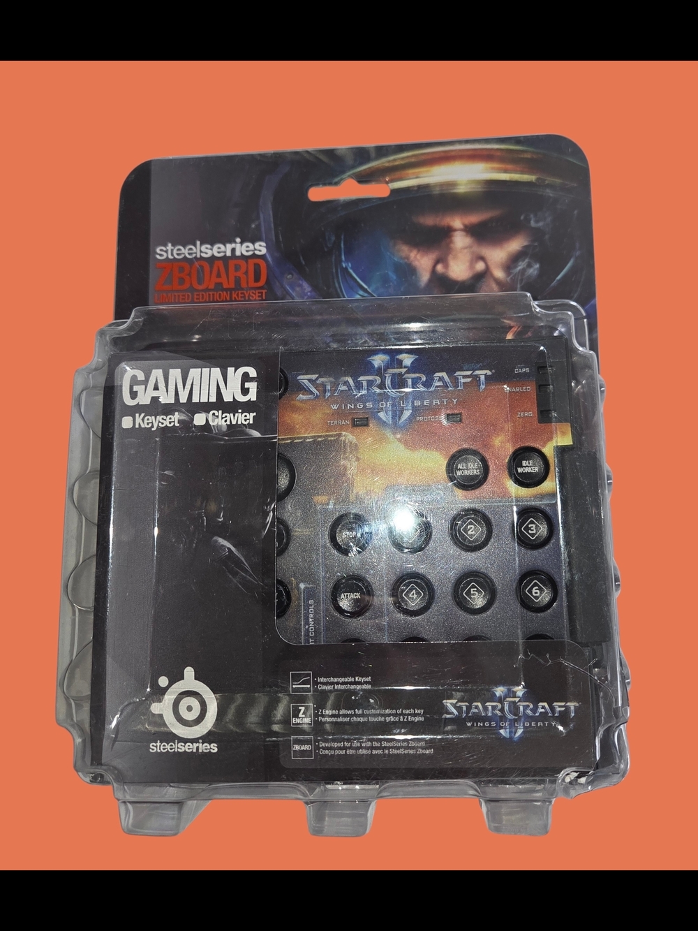 New SteelSeries ZBoard StarCraft II Limited Edition Gaming Keyset - Black/Orange